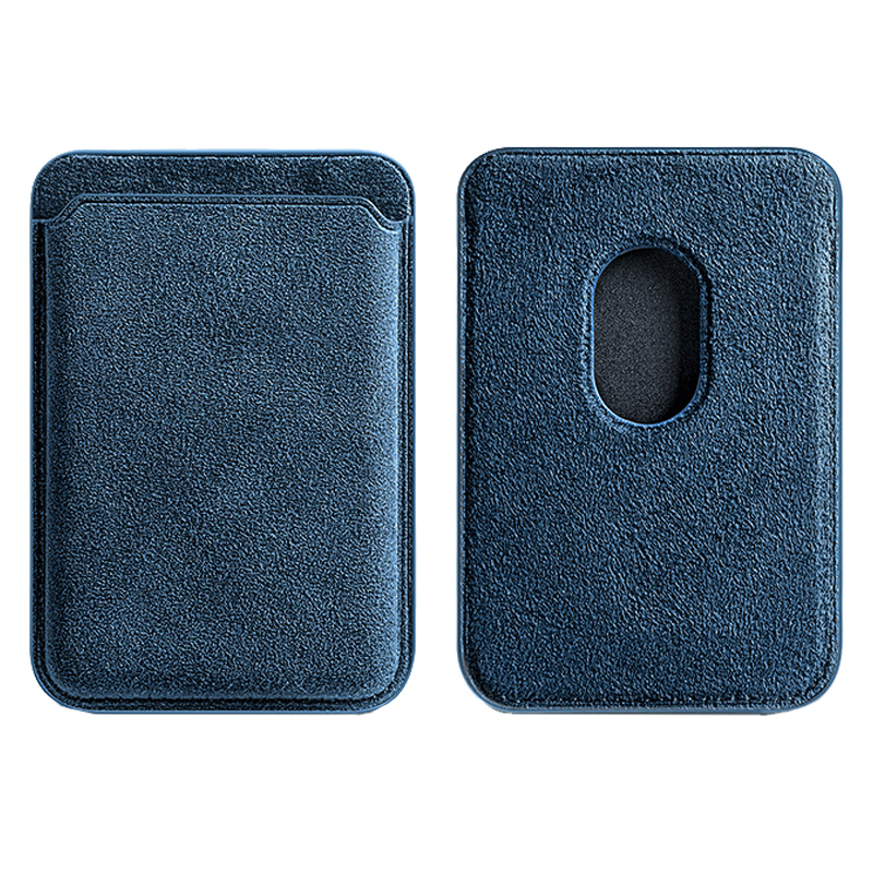 

Wildleder -leder -telefon Sicherer Kreditkartenhalter Für Iphone 14 / 13 / 12 Serien -magnetkartenbeutel - Navy Blau, iPhone 14 Pro Max