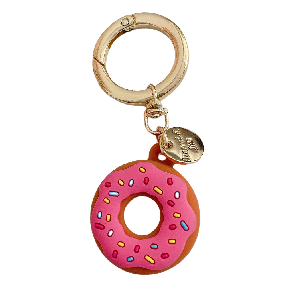 

Für Apple Airtag Bluetooth Tracker Donut Design Silikongehäuse Schutzabdeckung Mit Ringschnalle - Rose, AirTag
