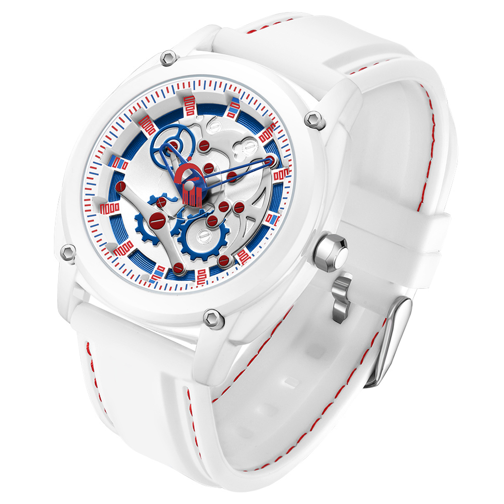 

Sanda 3235 Fashion Sport Electronic Watch Zinklegierung 50m Wasserwiderstand Uhr - Weiss / Blau