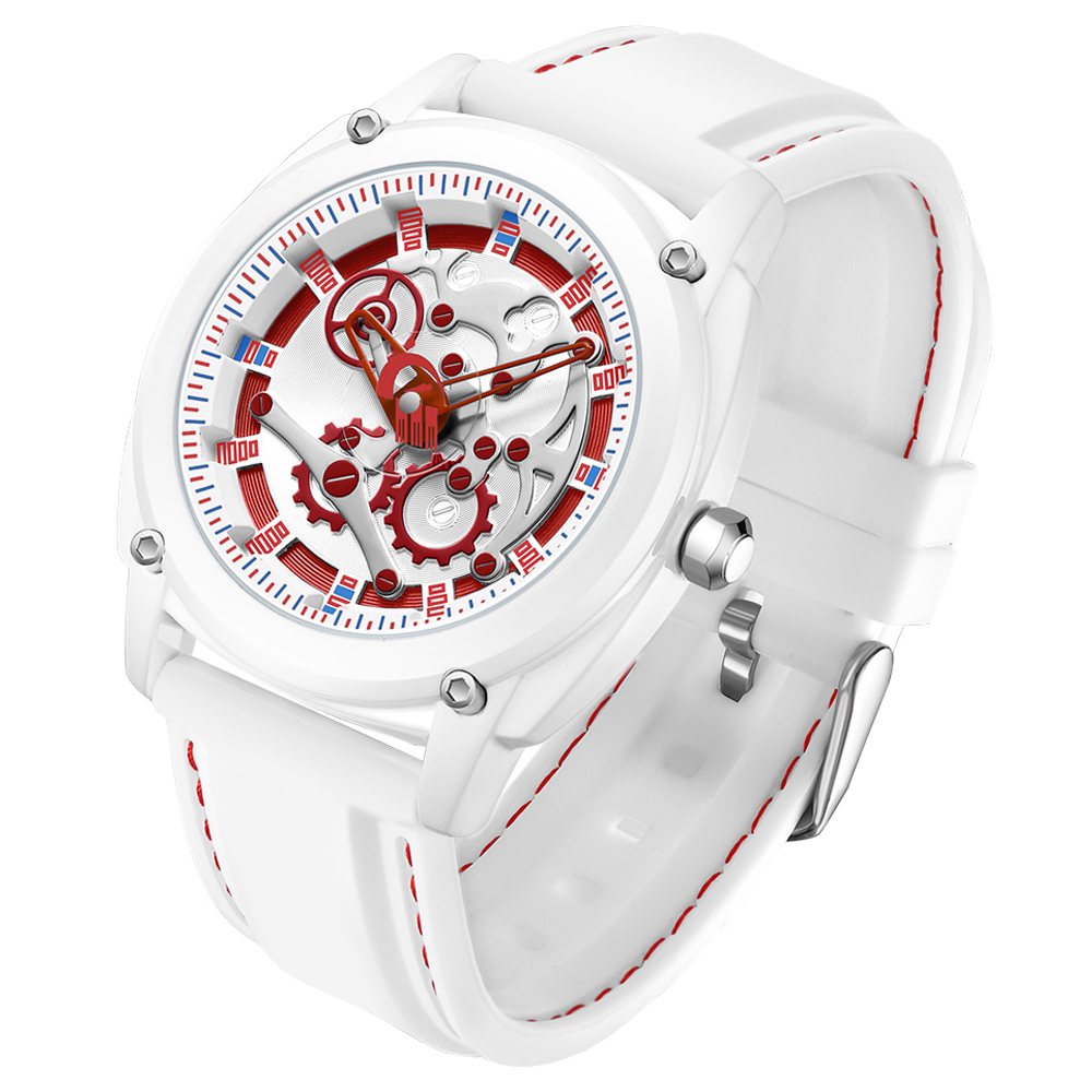 

Sanda 3235 Fashion Sport Electronic Watch Zinklegierung 50m Wasserwiderstand Uhr - Weiss / Rot