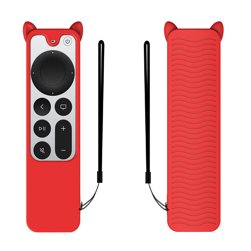 

Für Apple TV 4K 2021 Cat Ohr-ohr-design Fernbedienung Drop-proof-hülle Silikonschutzabdeckung - Rot