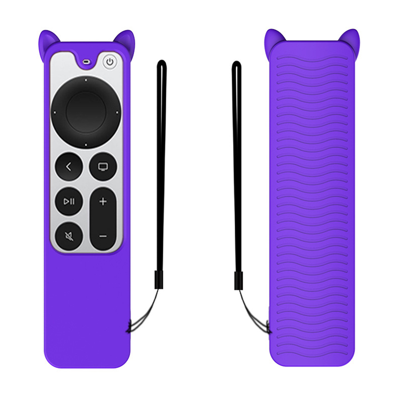 

Für Apple TV 4K 2021 Cat Ohr-ohr-design Fernbedienung Drop-proof-hülle Silikonschutzabdeckung - Lila