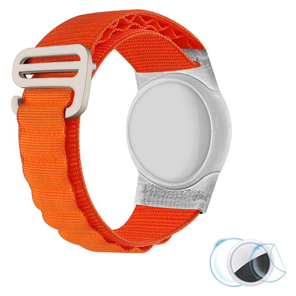

Nylon Geflochtenes Handgelenksgurt Mit TPU -hülle Und Bildschirmschutz Für Apple Airtag Tracker Armband - Schnalle / Orange, AirTag