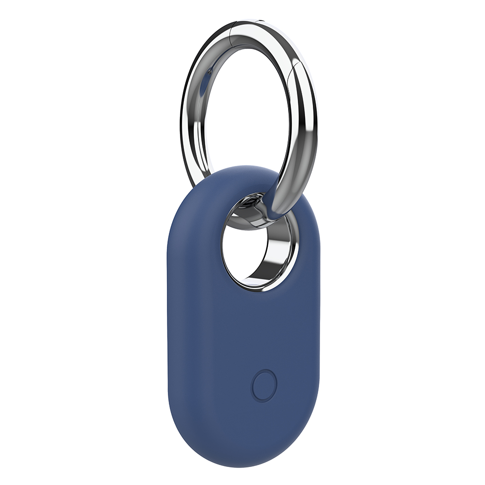 For Samsung Galaxy SmartTag 2 Silicone Case Waterproof Tracker Holder Protective Cover with Buckle - Dark Blue