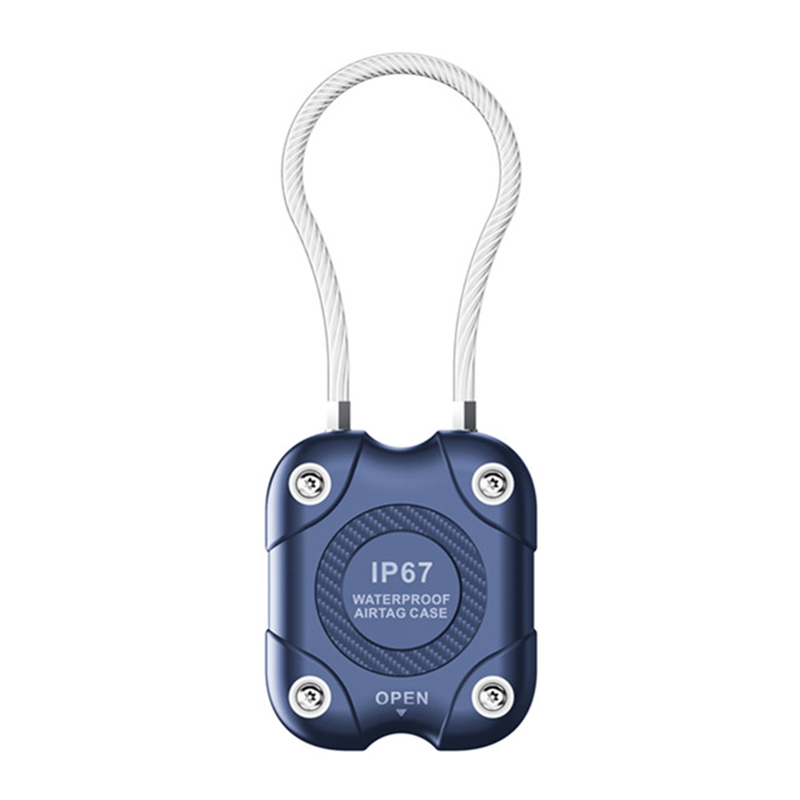 For Airtag Protective Cover Anti-Lost Tracker Protector Anti-Scratch Case with Steel Wire - Sapphire