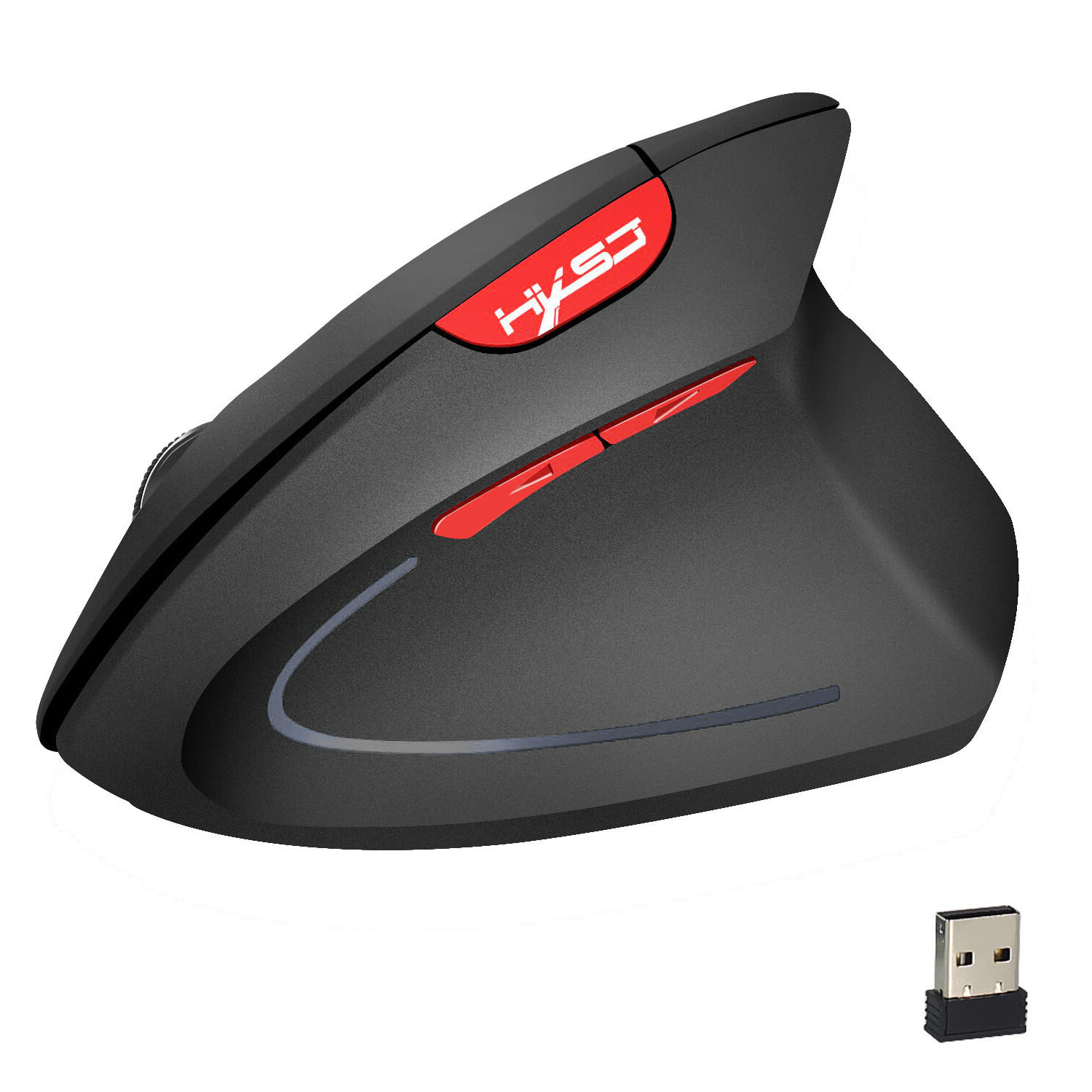 

HXSJ T24 2,4 g Vertikal Gesunde Drahtlose Maus - Schwarz