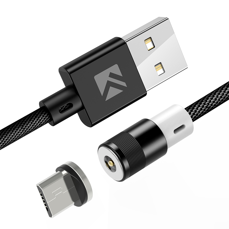 

FLOVEME Woven Pattern Magnetic Micro USB Charging Cable for Samsung Huawei Xiaomi - Black, iPhone 12 mini