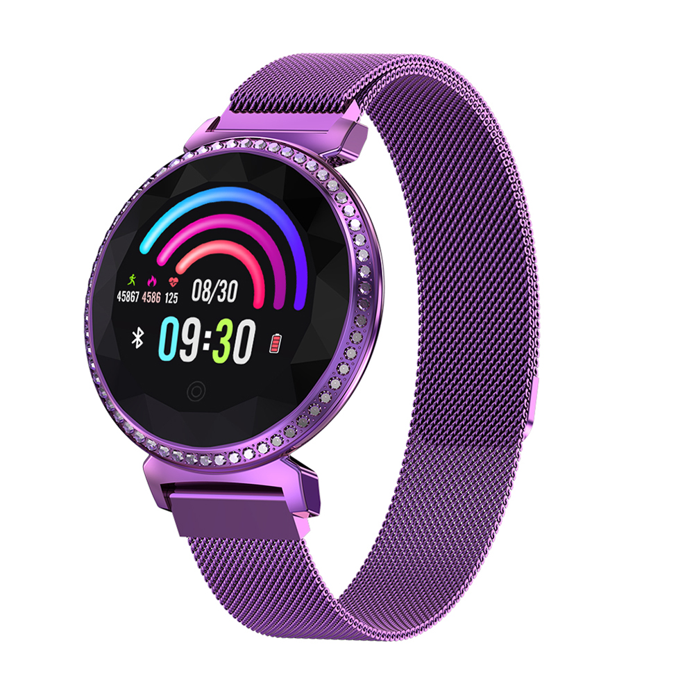 

LEMONDA M11 1.04-inch IPS Round Screen Smart Bracelet Crystal Sport Watch Female Physiological Cycle Monitor - Purple