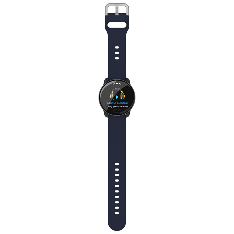 

K9 1.22-inch Color Screen Silicone Watchband Smart Bracelet Support Blood Pressure Sleep Monitoring - Dark Blue