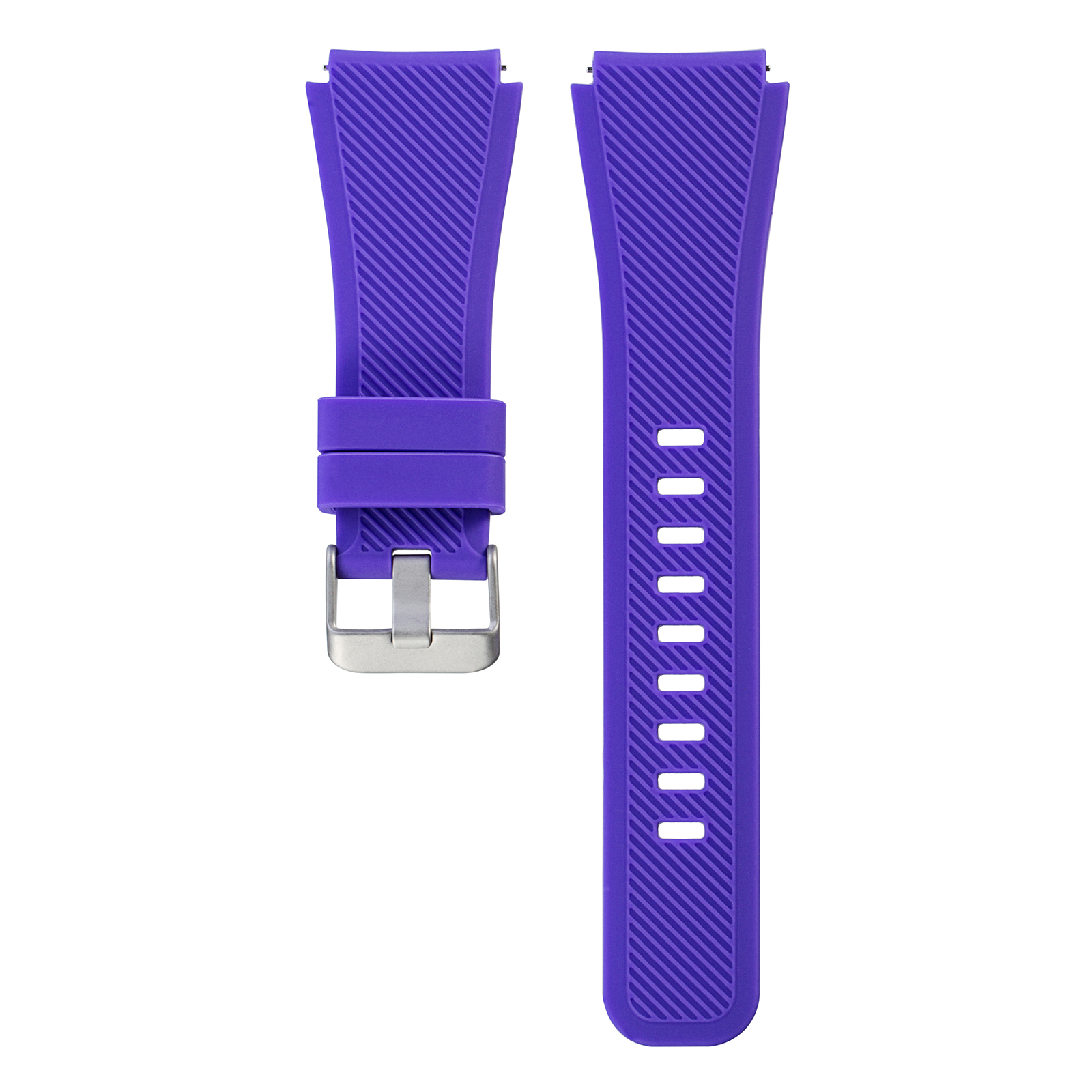 

22mm Soft Sports Silicone Metal Buckle Watch Band, Length: 19cm for Samsung Gear S3 Frontier - Purple, Gear S3 Frontier