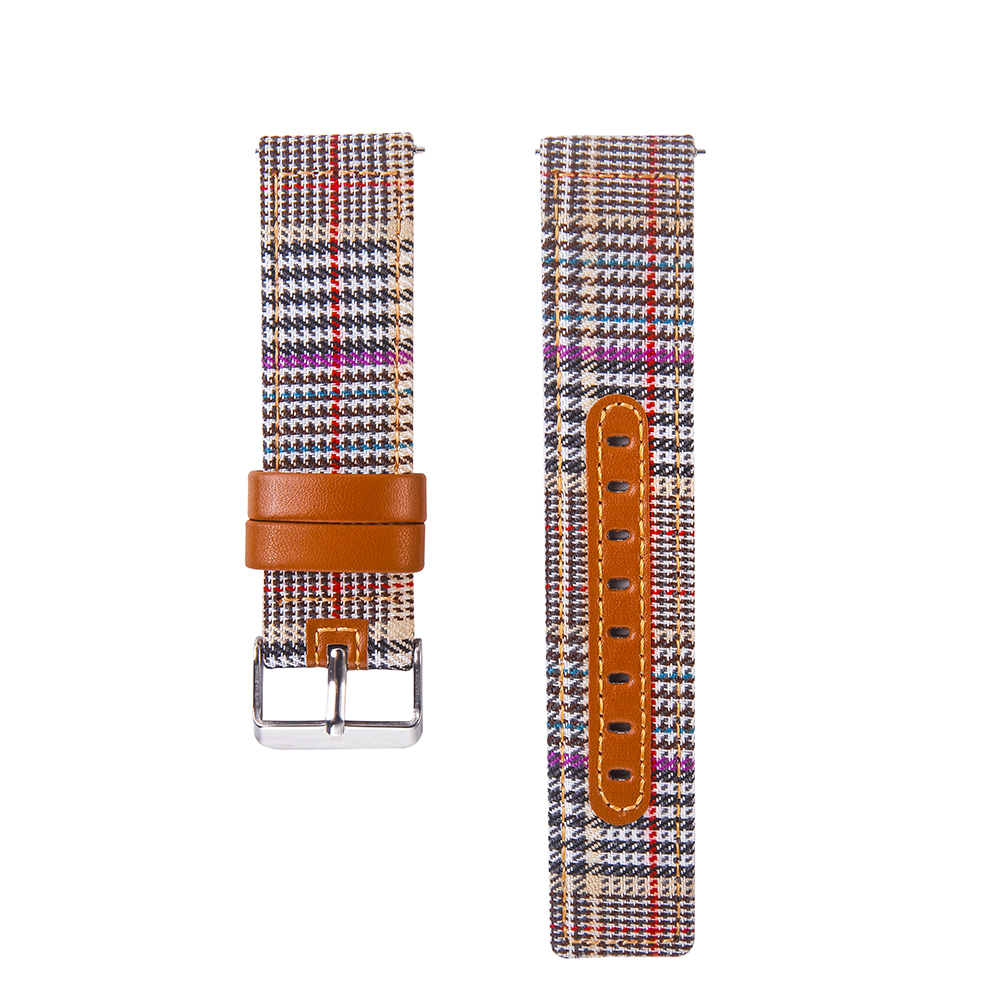 

20mm Universal Watch Wrist Strap [Cloth and Cowhide Leather] Watch Strap - Style A, Gear S2 Classic