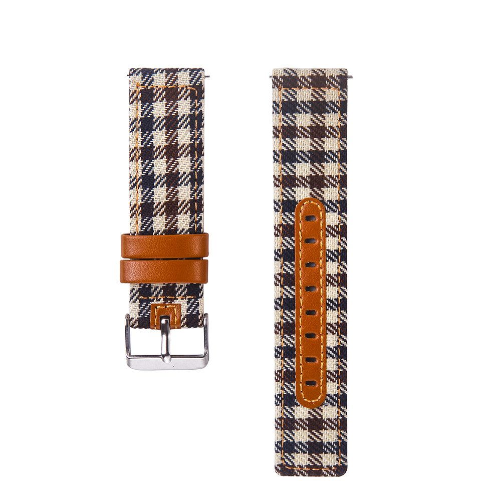 

20mm Universal Watch Wrist Strap [Cloth and Cowhide Leather] Watch Strap - Style H, Gear S2 Classic