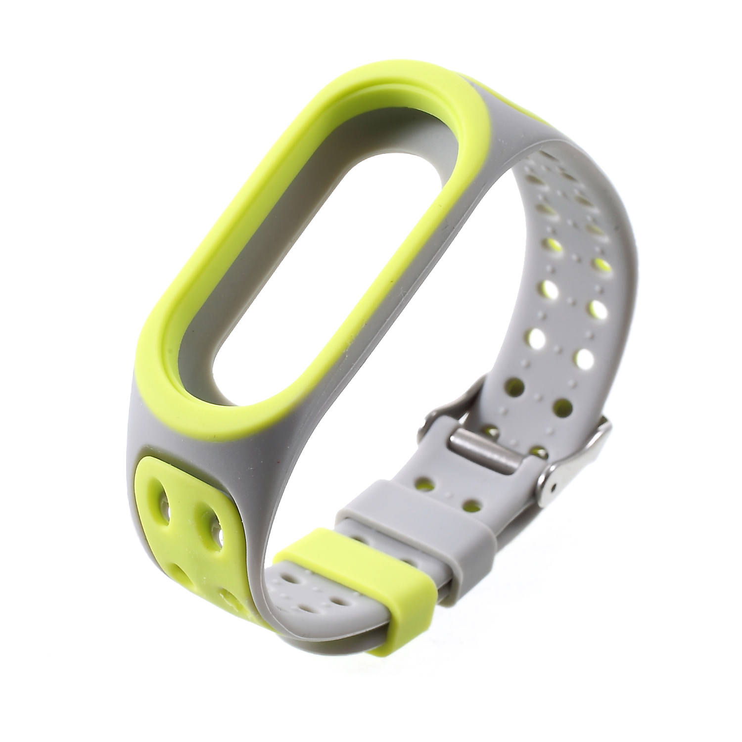 

Двухцветный Силиконовый Часовой Ремешок Для Xiaomi Mi Smart Band 4 / Mi Band 3 - Зеленый / Серый, Xiaomi Mi Smart Band 4