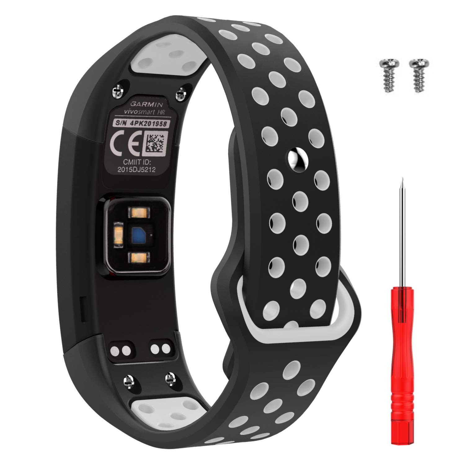 

BI-цветной Мягкий Силиконовый Браслет Для Наблюдения За Ребенком Для Garmin Vivosmart HR С Инструментом - Белый, Garmin Vivosmart HR