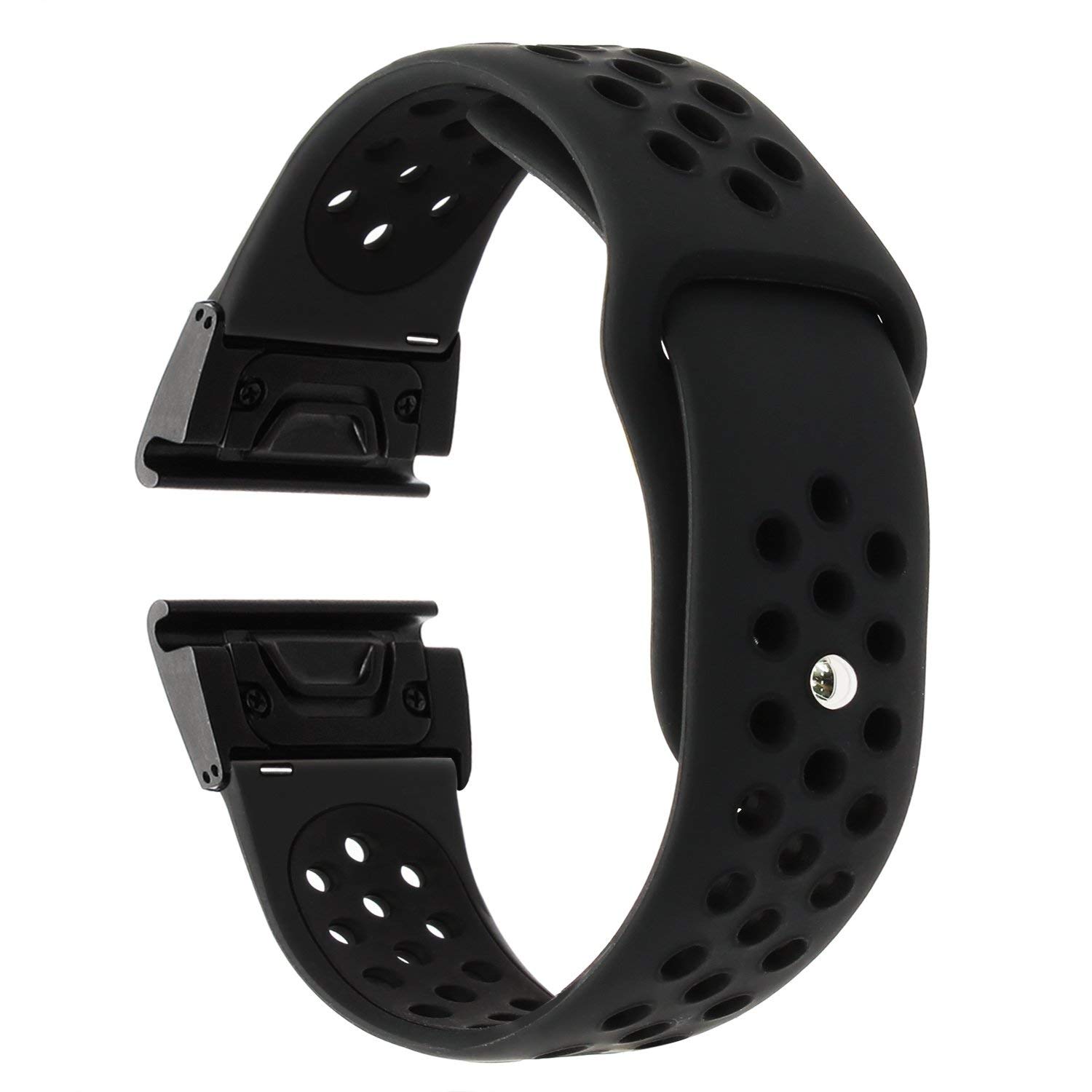 

22 Мм Двухцветный Полый Силиконовый Ремешок Для Garmin Fenix ​​5 / Garmin Forerunner 935 - Все Черное, Garmin Fenix 5