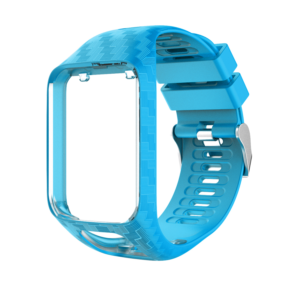 

Radium Carving Silicone Watch Bracelet Replacement for TomTom Runner 3 / Golfer 2 GPS Watch - Baby Blue, Other Phone Models