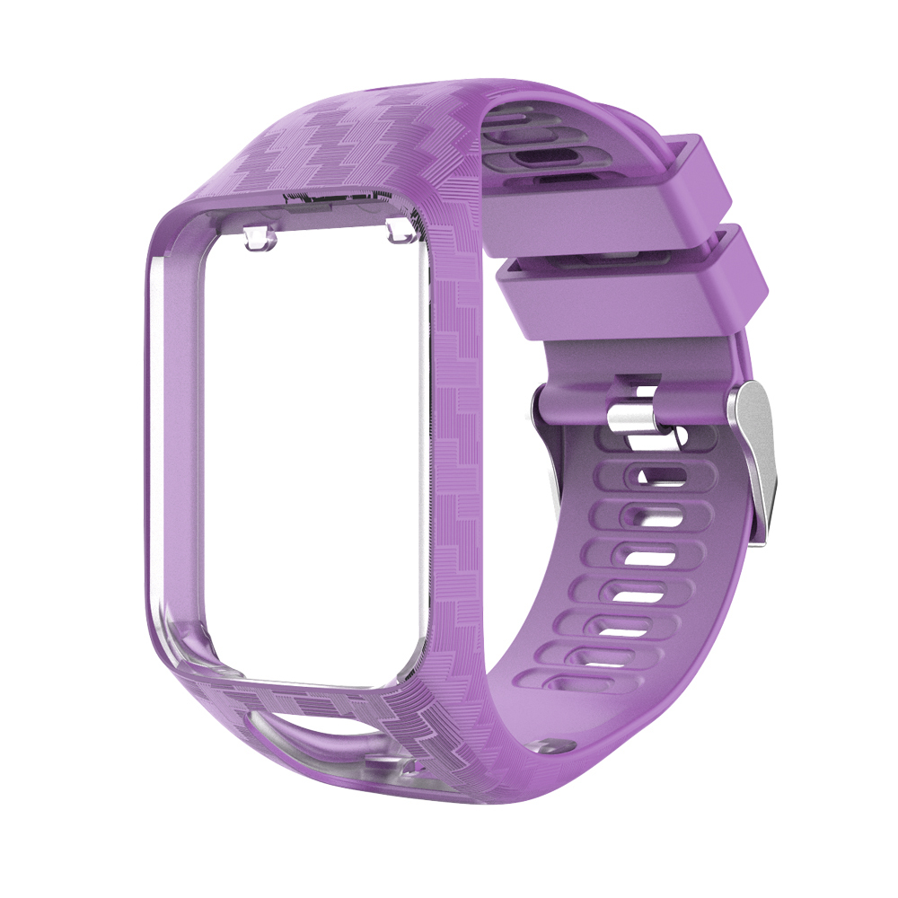 

Radium Carving Silicone Watch Bracelet Replacement for TomTom Runner 3 / Golfer 2 GPS Watch - Purple, Other Phone Models