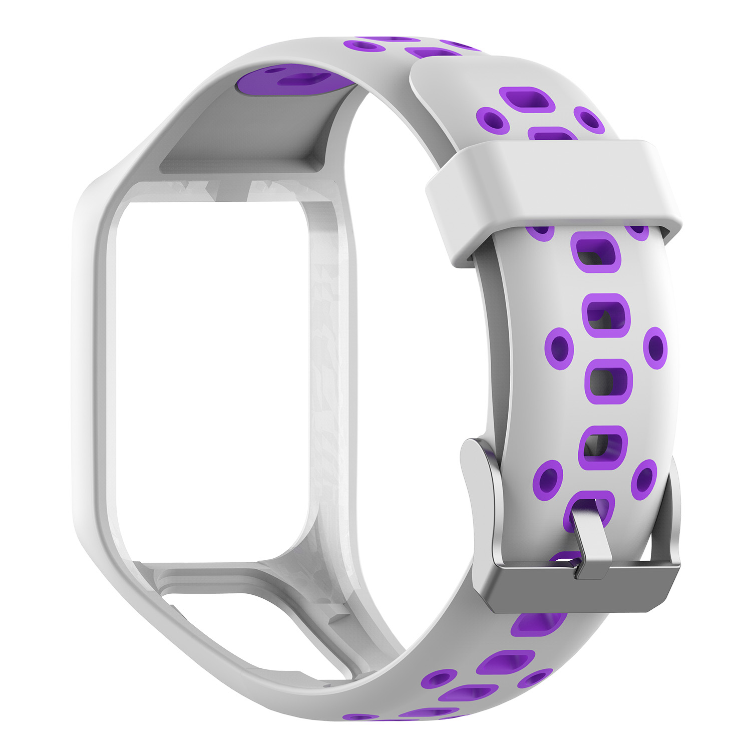 

Dual Color Silicone Smart Watch Wrist Band Strap for TomTom Sport Runner 2 3 - White/Purple, Universal