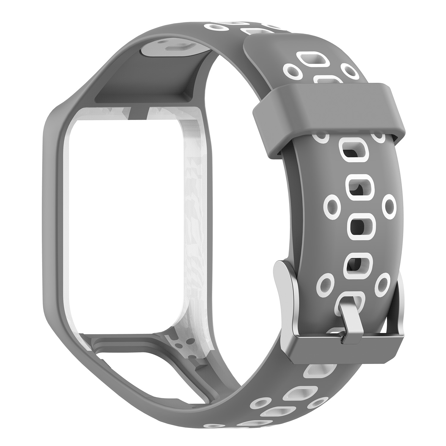 

Dual Color Silicone Smart Watch Wrist Band Strap for TomTom Sport Runner 2 3 - Grey/White, Universal