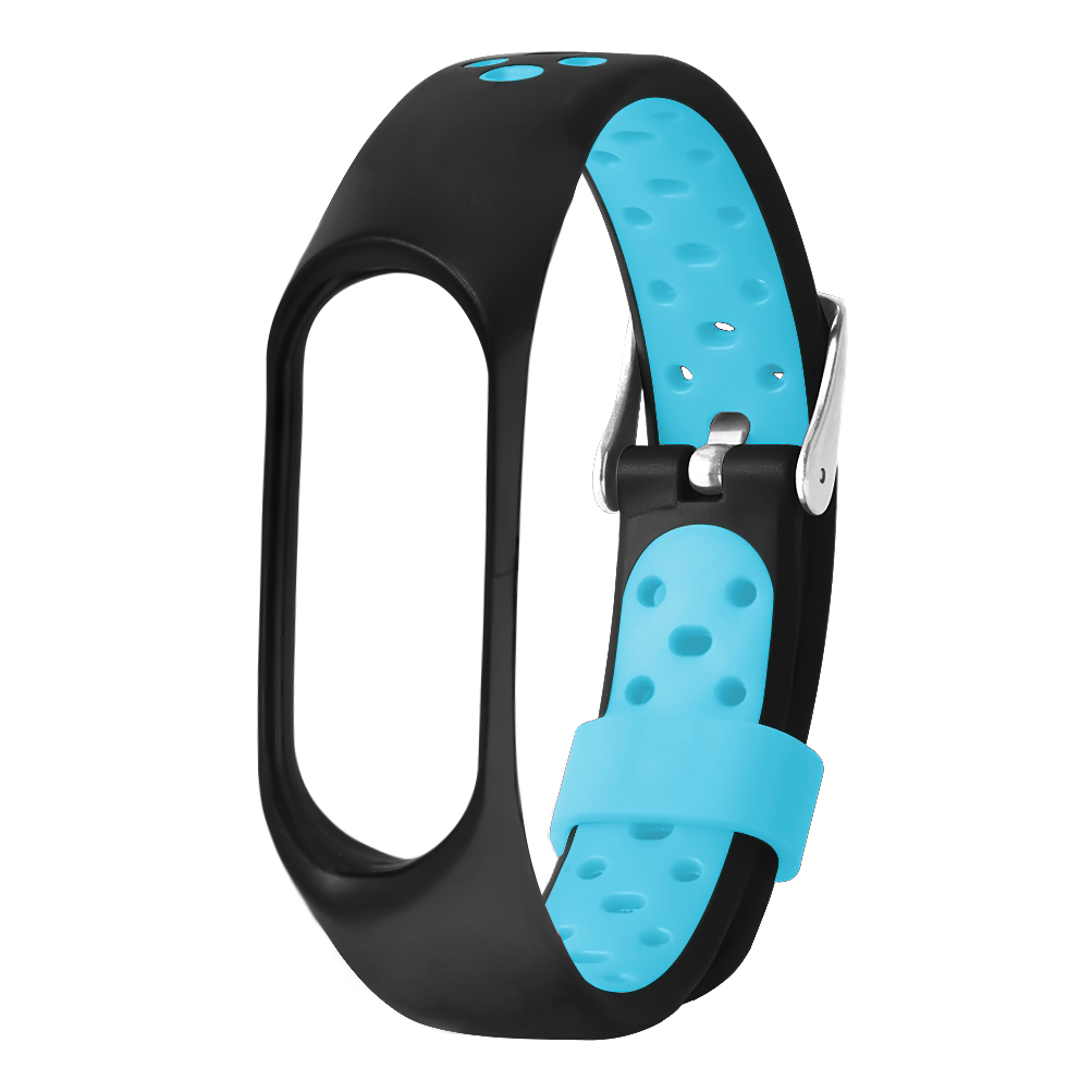

Двухцветный Силиконовый Смарт-браслет Замена Ремешка Для Xiaomi Mi Smart Band 4 - Чернить / Синий, Xiaomi Mi Smart Band 4