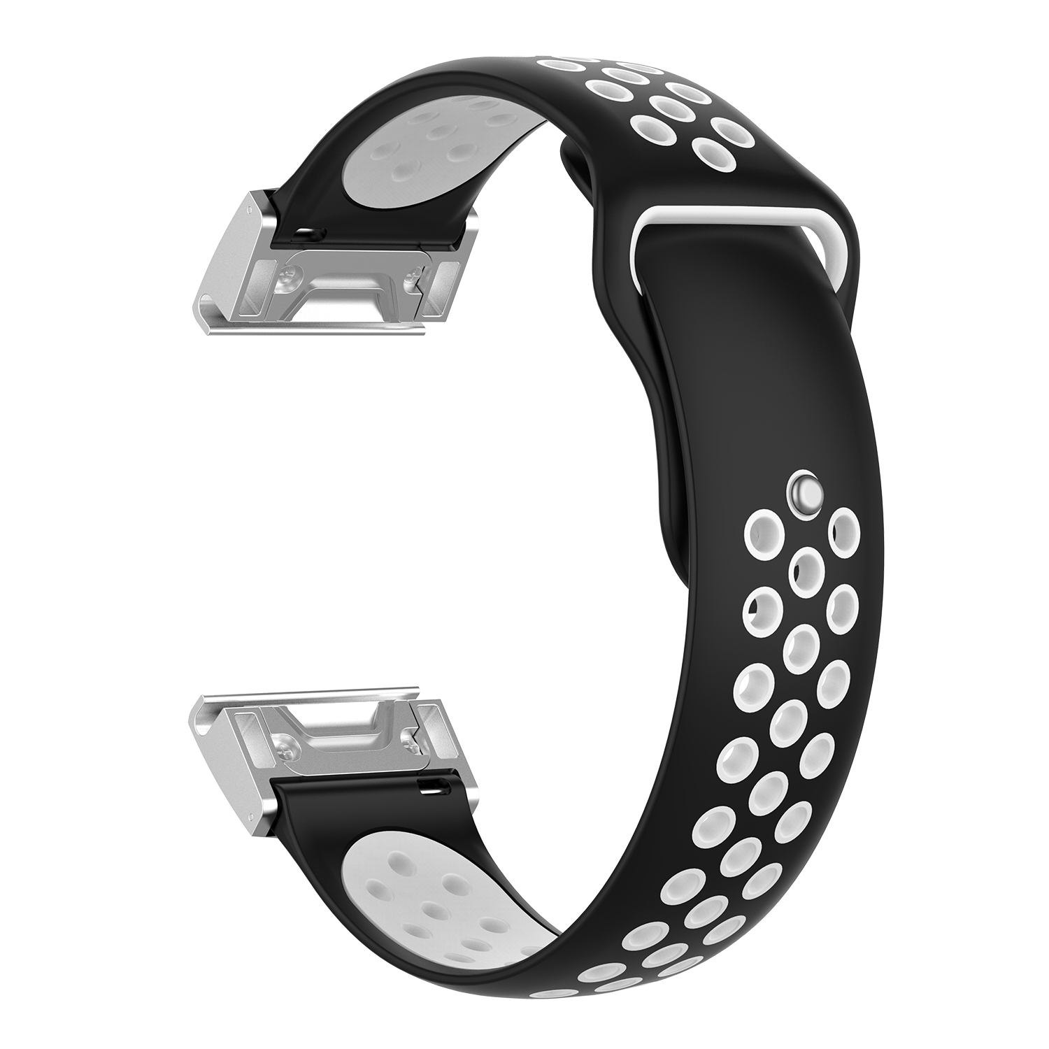 

Two-color Silicone Smart Watch Band Watchband Strap for Garmin Fenix 5X - Black and White, Garmin Fenix 5X