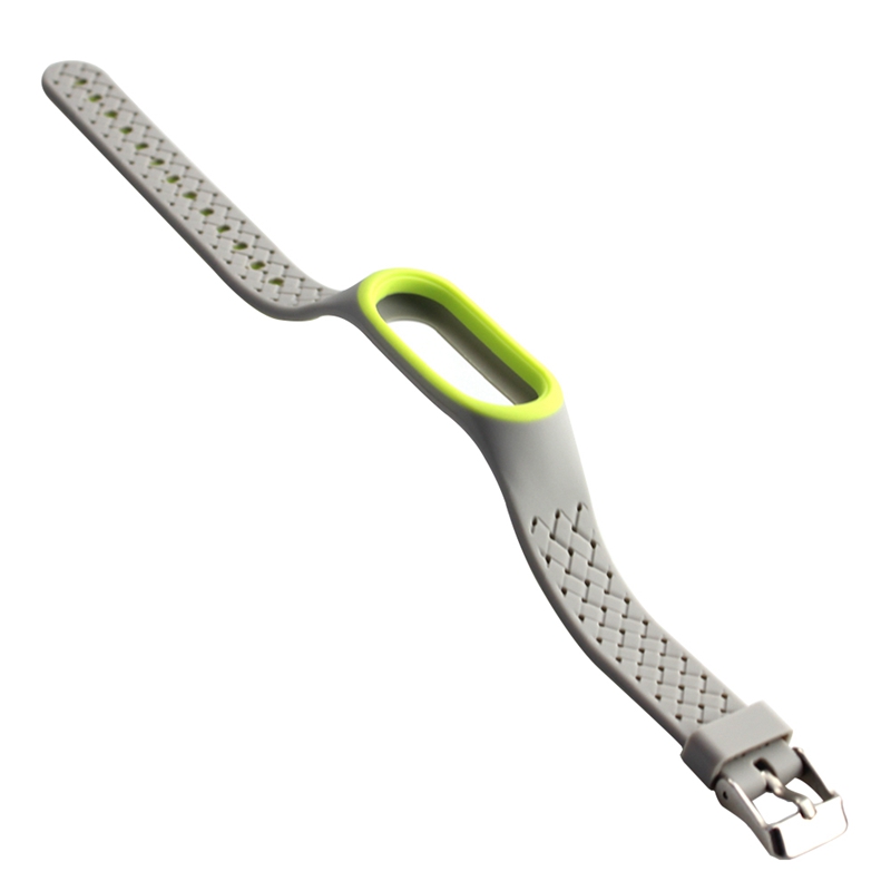 

Universal Silicone Wrist Strap Replacement for Xiaomi Mi Smart Band 4/3 - Grey/Yellow-Green, Garmin Fenix 5S
