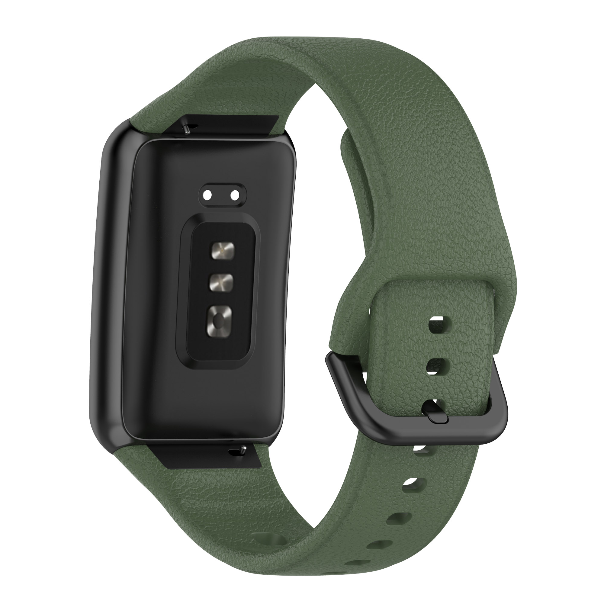 

Textured Silicone Watch Strap Replacement for Oppo Watch Free - Dark Green, Other OPPO Models