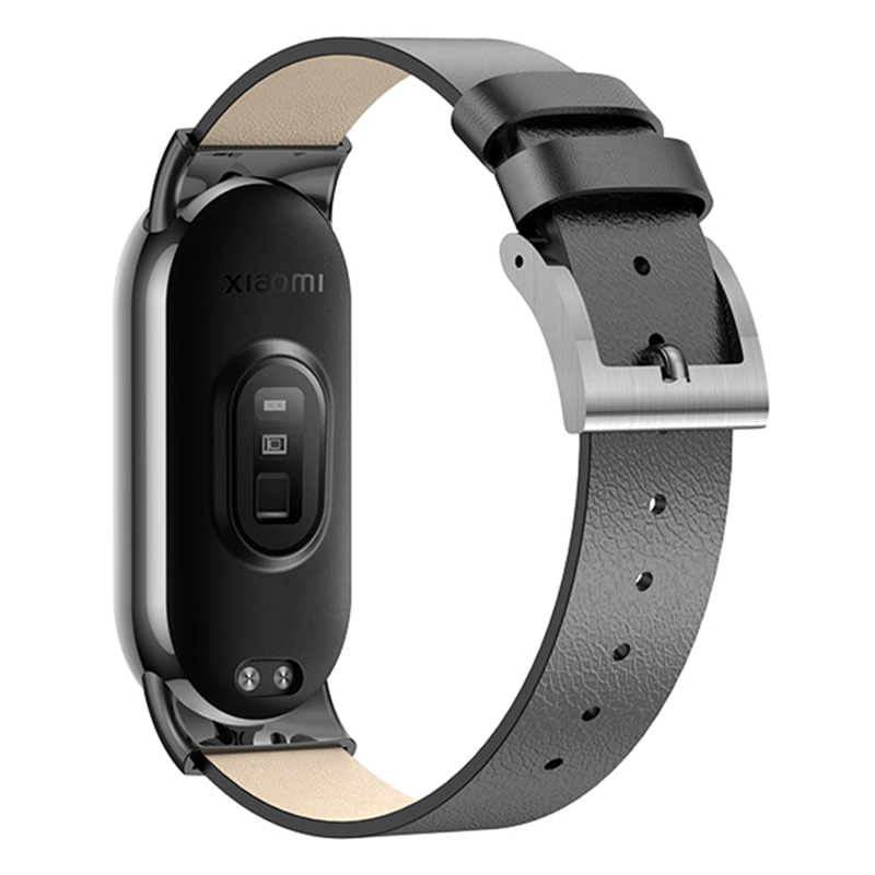 

Für Xiaomi Smart Band 8 Uhr Band Echtes Kuhleder Ersatzriemen - Schwarz, Xiaomi Smart Band 8
