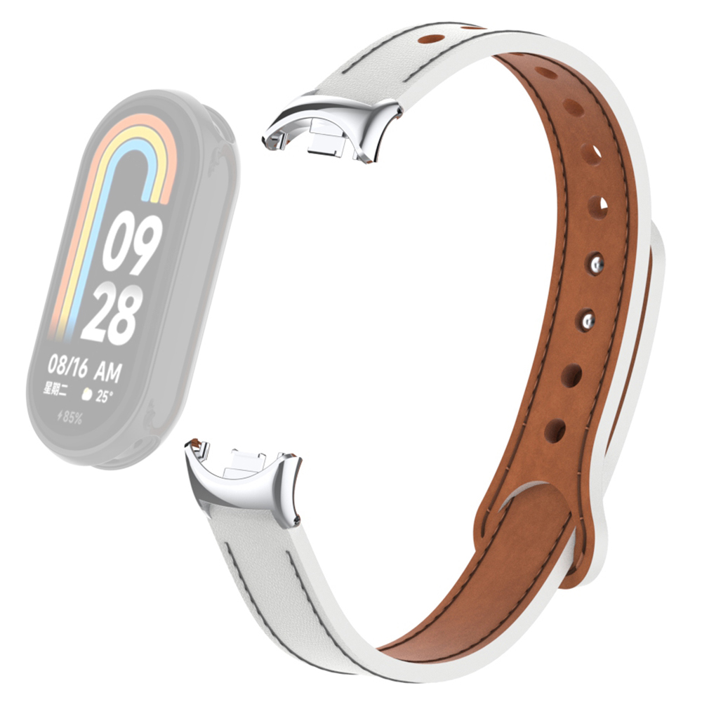 

Für Das Xiaomi Smart Band 8 Echte Kuh -leder -watch -band -gurt -austausch Mit Anschluss - Weiss, Xiaomi Smart Band 8