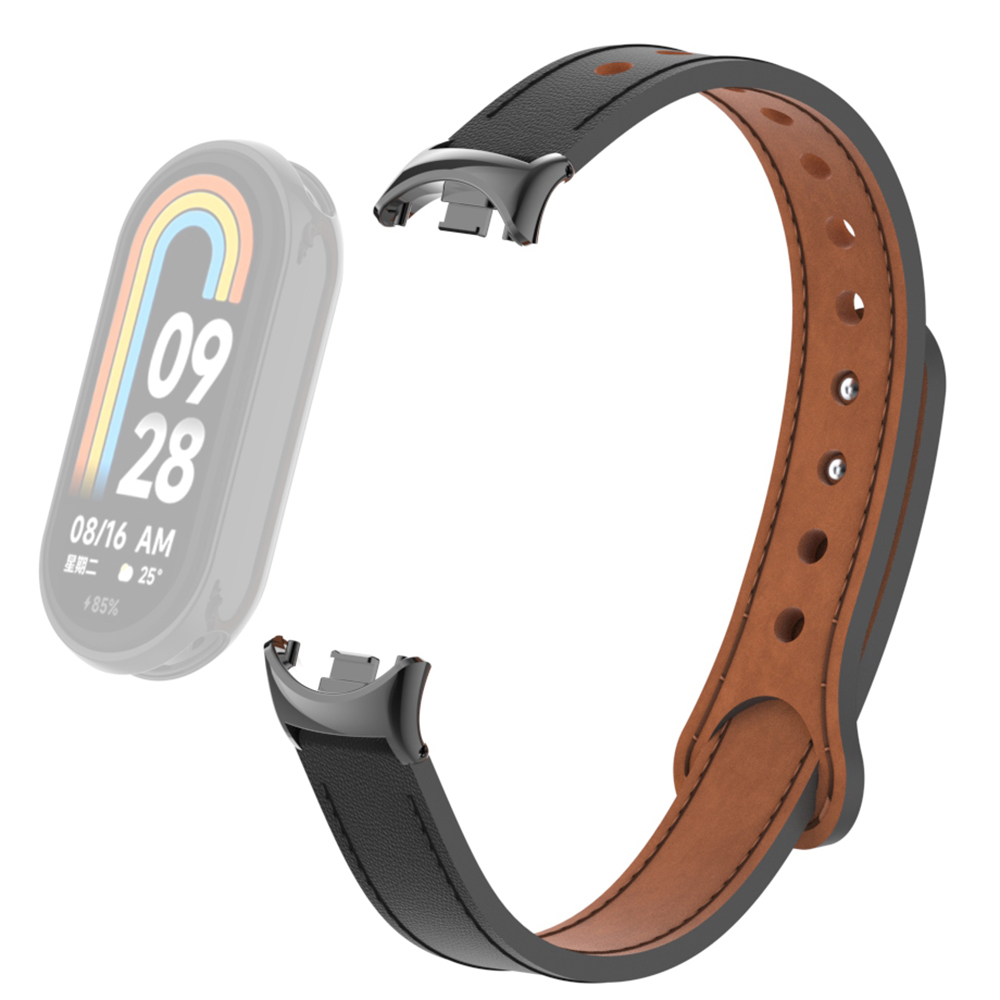 

Für Das Xiaomi Smart Band 8 Echte Kuh -leder -watch -band -gurt -austausch Mit Anschluss - Schwarz, Xiaomi Smart Band 8