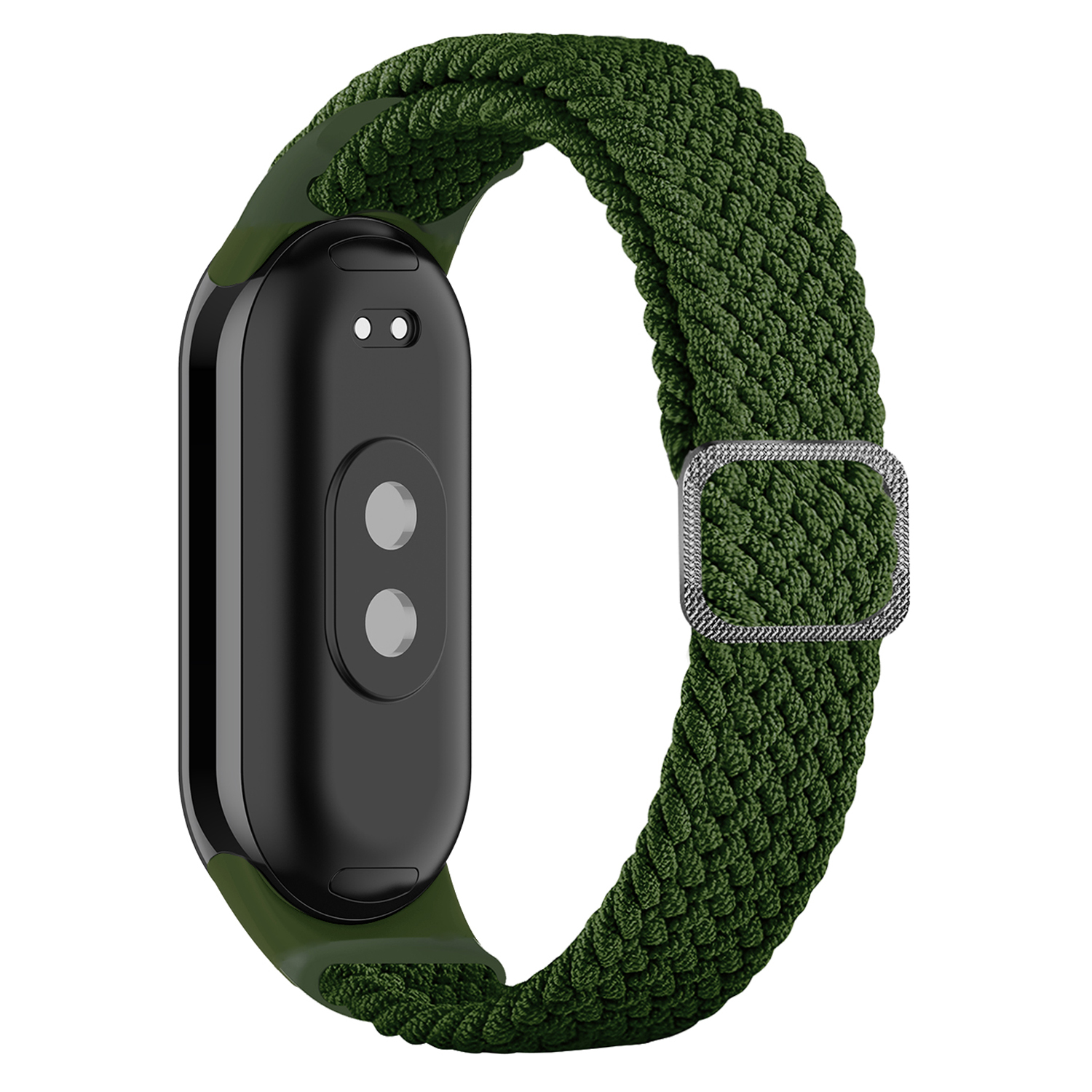For Xiaomi Smart Band 8 Stretchy Nylon Watch Band Adjustable Braided Sport Strap - Green