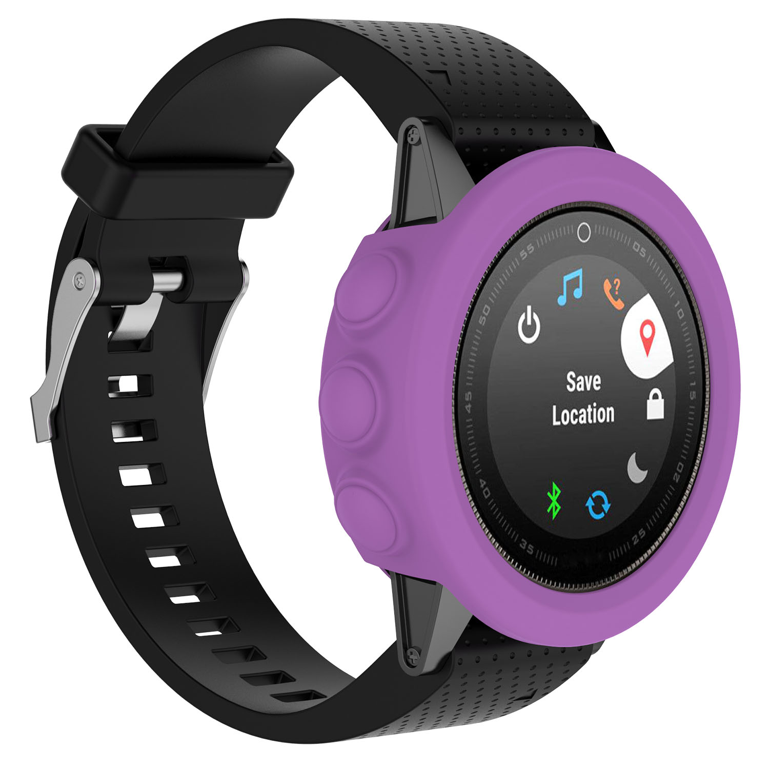 

Silicone Flexible Protective Frame Case for Garmin Fenix 5S/5S Plus - Purple, Garmin Fenix 5S