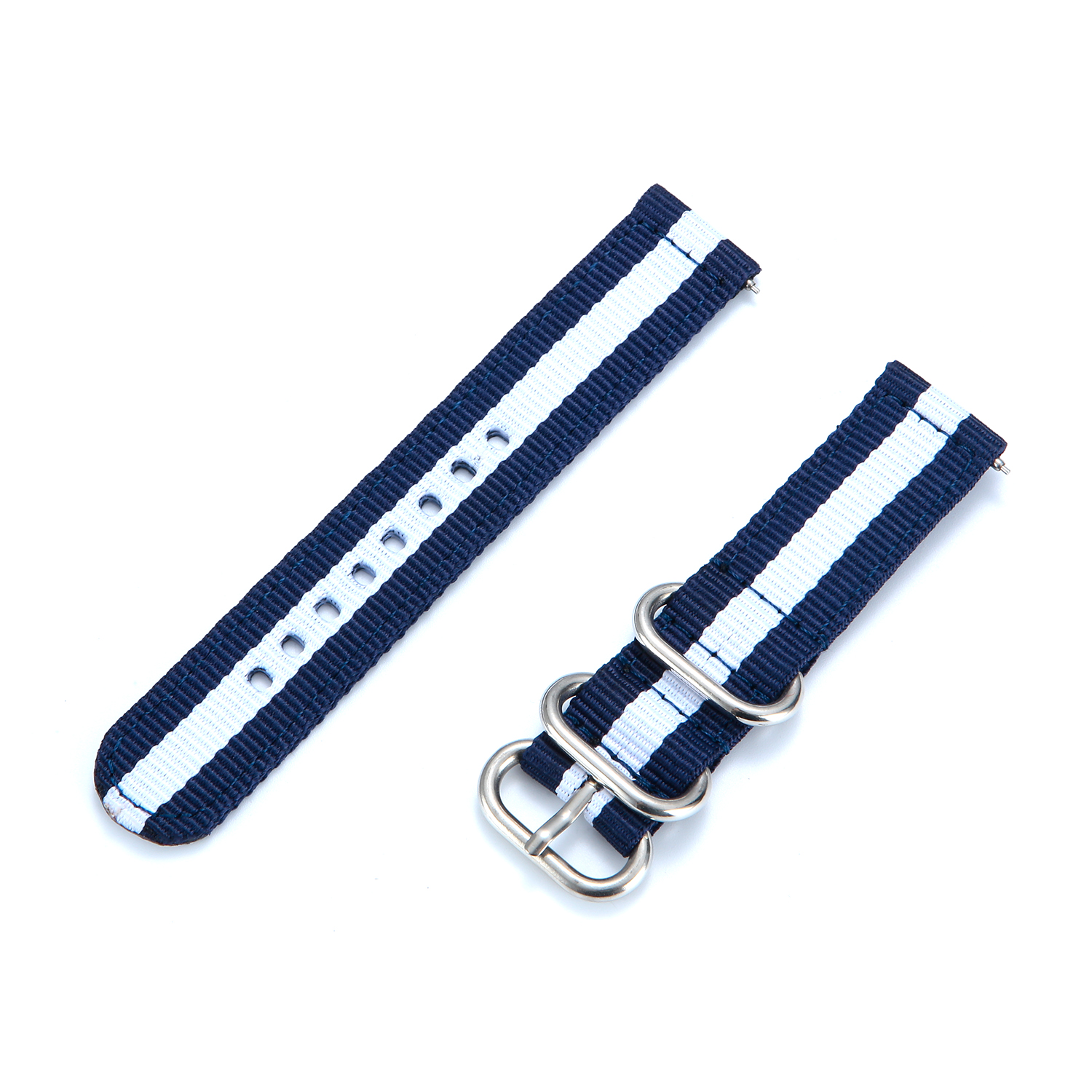 

For Samsung Gear S2 R720/R730 Smart Watch Nylon Strap - Blue/White, Gear S2