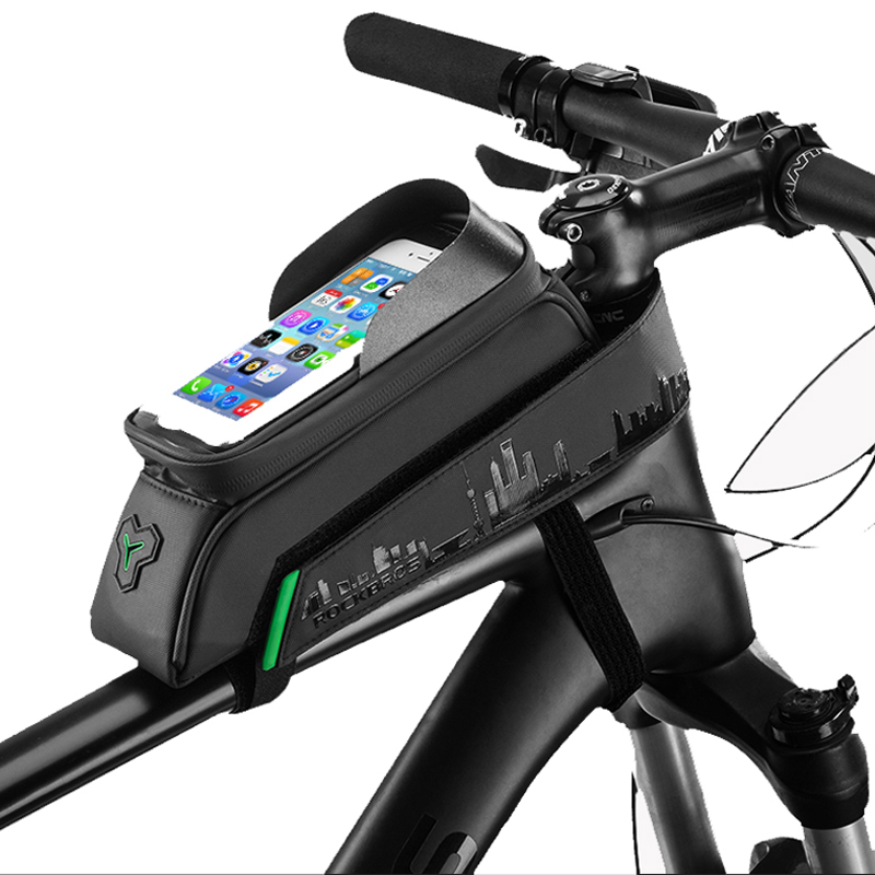 

Rockbros 029-1bk Bikes Vordere Rohrbeutel Mit Wasserdichtem Clear Window Pouch Für 5,8-Zoll-Handy-Reitausrüstung PF
