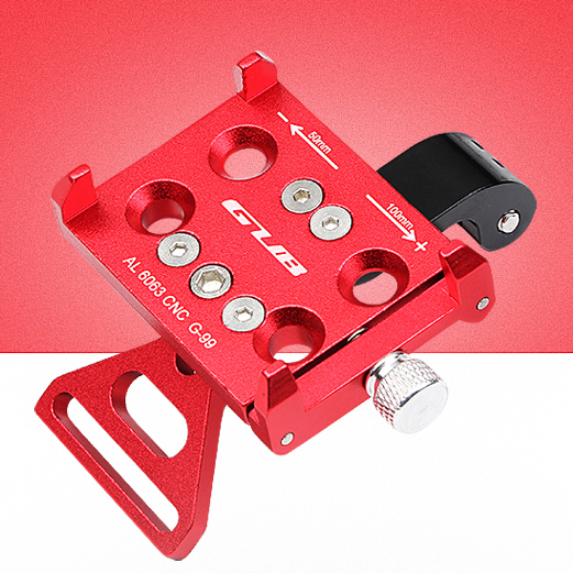 

GUB G-99 Legierung Anodized Bycle Stiel Installieren Sie Mobiltelefonhalterhalter 55-100 mm Einstellung - Rot, iPhone XS 5.8 inch