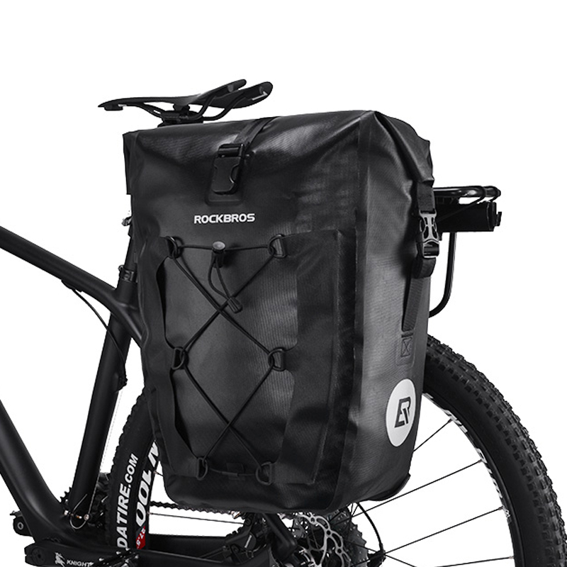 

Rockbros 19-zoll 27L Kapazität Wasserdichtes Pannier-beutel-fahrrad-rücksitzträger - Schwarz