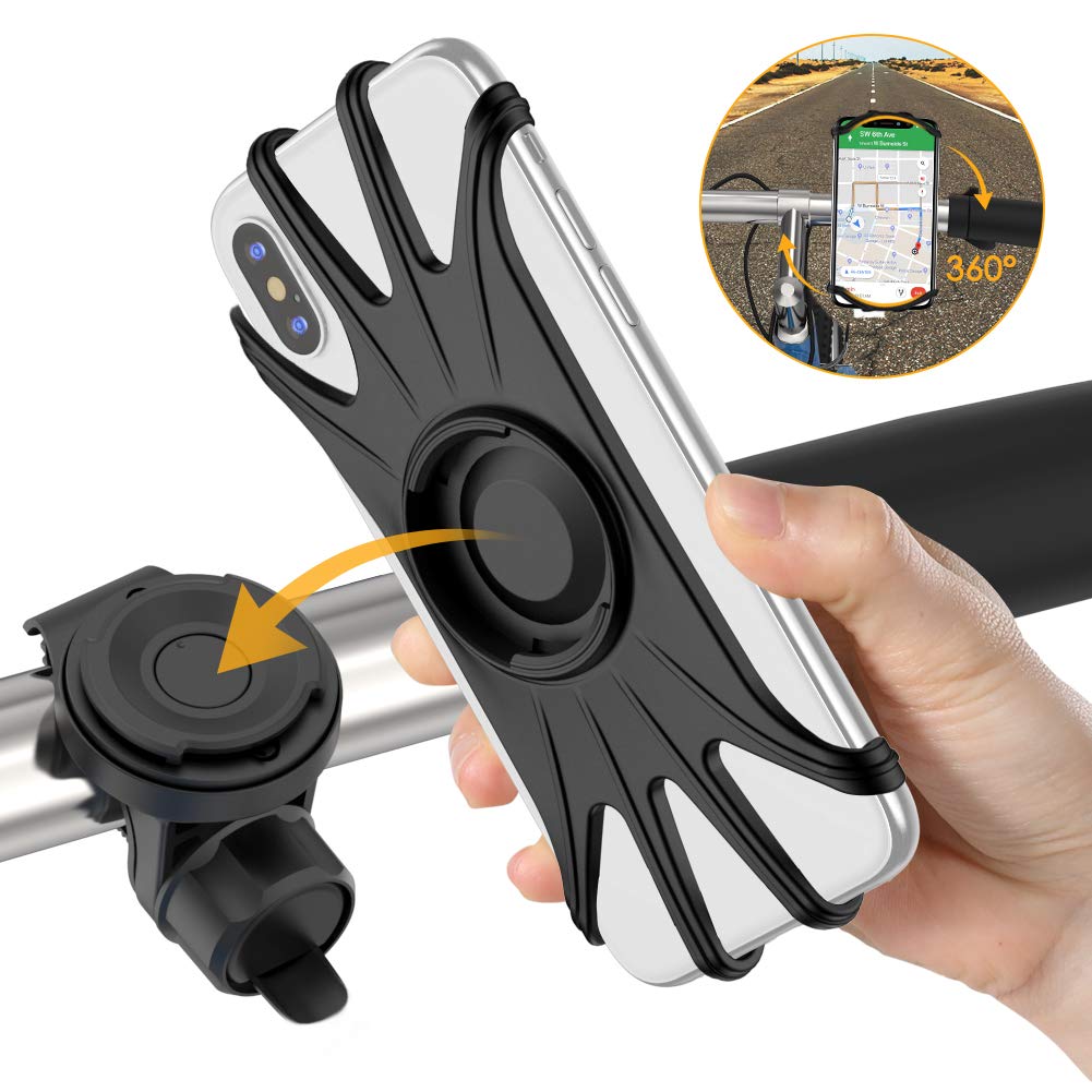 

VUP Bike Phone Mount 360 Degree Bicycle Handlebar Mount Phone Holder for 4.0-6.5 inch Smartphones, iPhone XR 6.1 inch