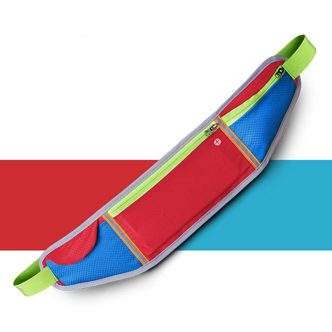 

Multifunctional 3-pocket Sports Waist Bag for Running Climbing etc - Red / Baby Blue