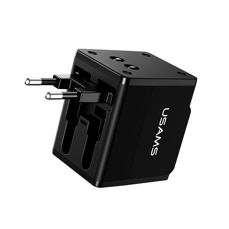 

USAMS US-CC044 T2 US / AU / EU / EU / Великобритания 4-в-1 Адаптер Двойного USB Универсальное Зарядное Устройство Для IPhone Samsung Huawei, iPhone 12 mini