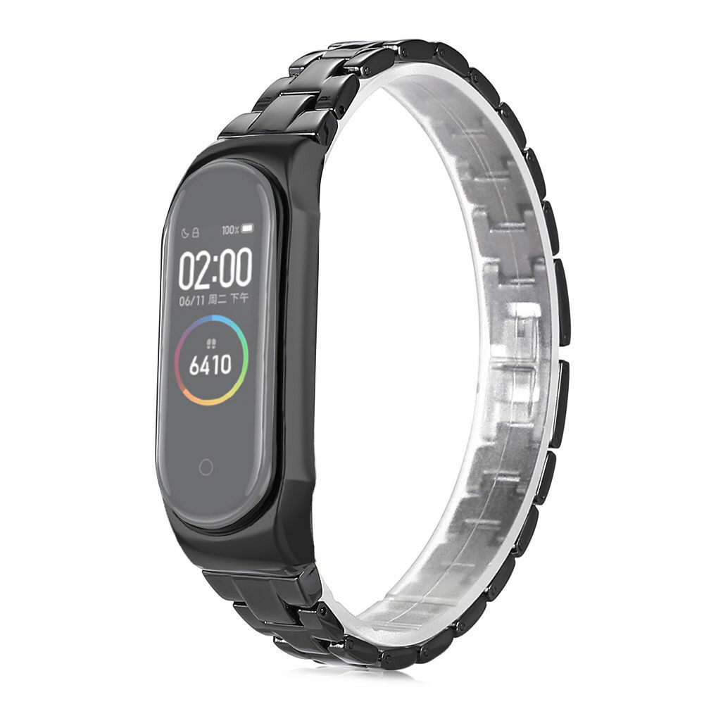 

Stainless Steel Watch Band Strap for Xiaomi Mi Band 3/Smart Band 4 - Black, Xiaomi Mi Band 3