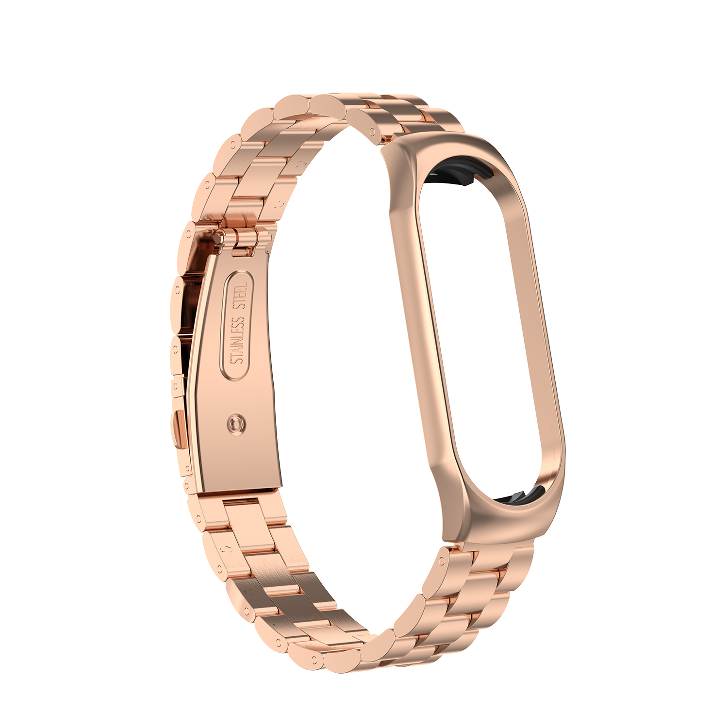 

Three Beads Stainless Steel Watch Band for Xiaomi Mi Band 4/3 - Rose Gold, Xiaomi Mi Smart Band 4