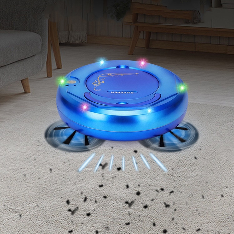 

Mute Comprehensive Intelligent Sweeping Robot with Colorful Light - Blue