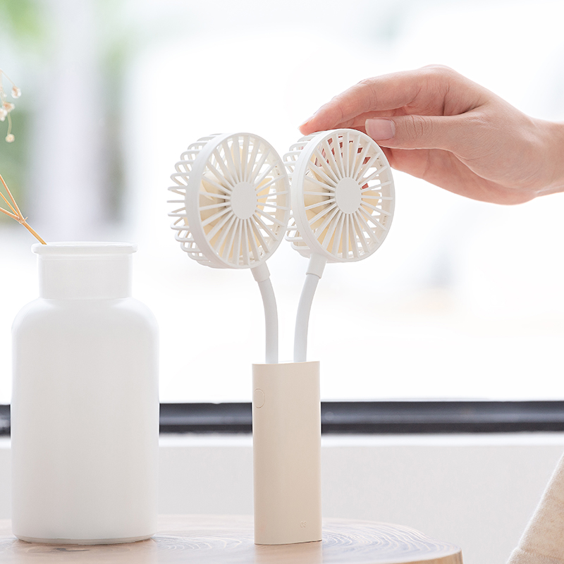 

Mini Dual-Fans Портативный Сложенный USB Перезаряжаемый Вентилятор - Белый