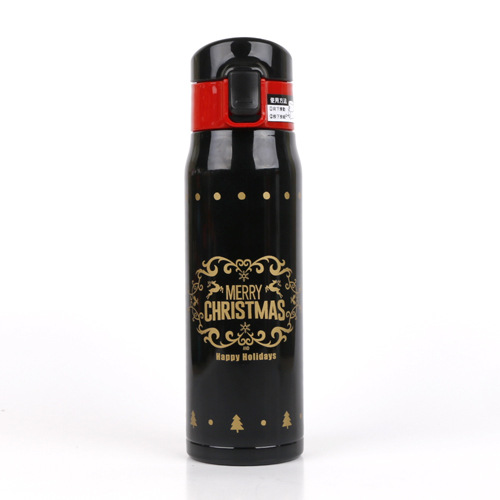 

Christmas Gift 500ml Stainless Steel Vacuum Insulated Cup Travel Outdoor Water Bottle - Black