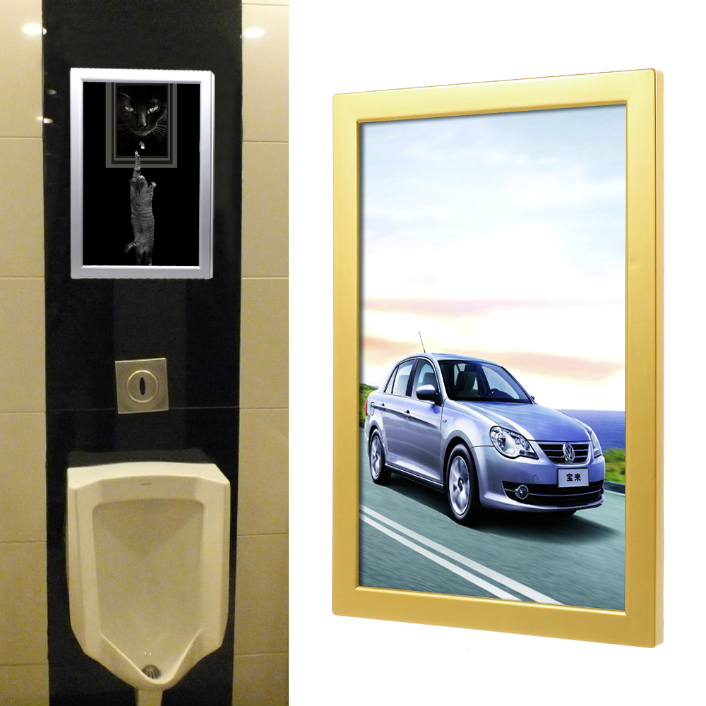 

A4 Style Elevator Lobby Plastic Advertising Frame Business Signs Poster Display, Size: 331 x 219 x 130mm - Gold