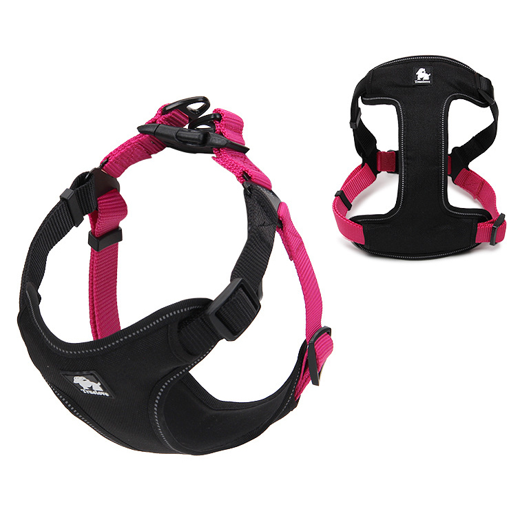 

TURELOVE 3M Reflective Best Front Range Dog Harness - Size: S, Black / Rose