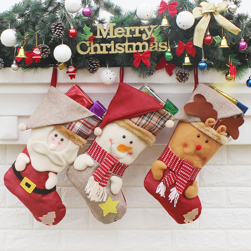 

3PCS/Pack Christmas Hanging Stockings Kids Gift Candy Pocket, Size: 45 x 26.5 x 23.5cm - Style I