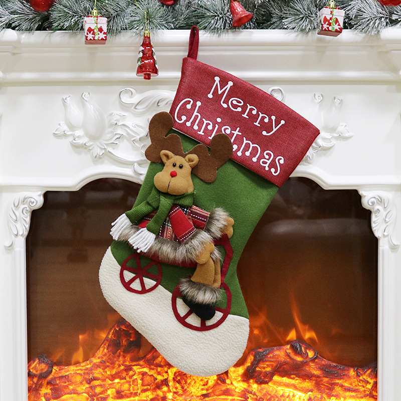 

Christmas Sock Gift Bag Christmas Tree Ornaments Candy Bag - Elk