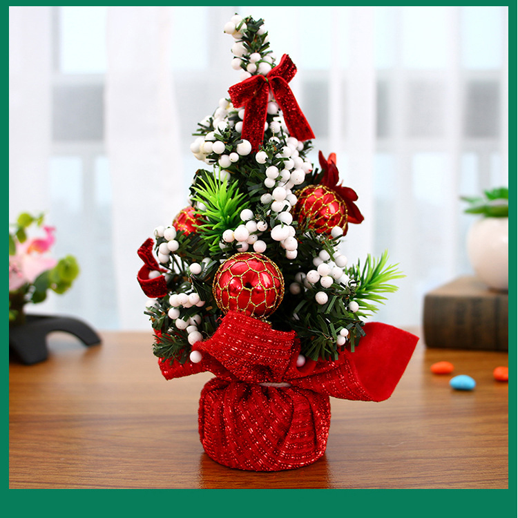 

20cm Mini Desktop Platform Children Gifts Christmas Decor Christmas Tree - Red