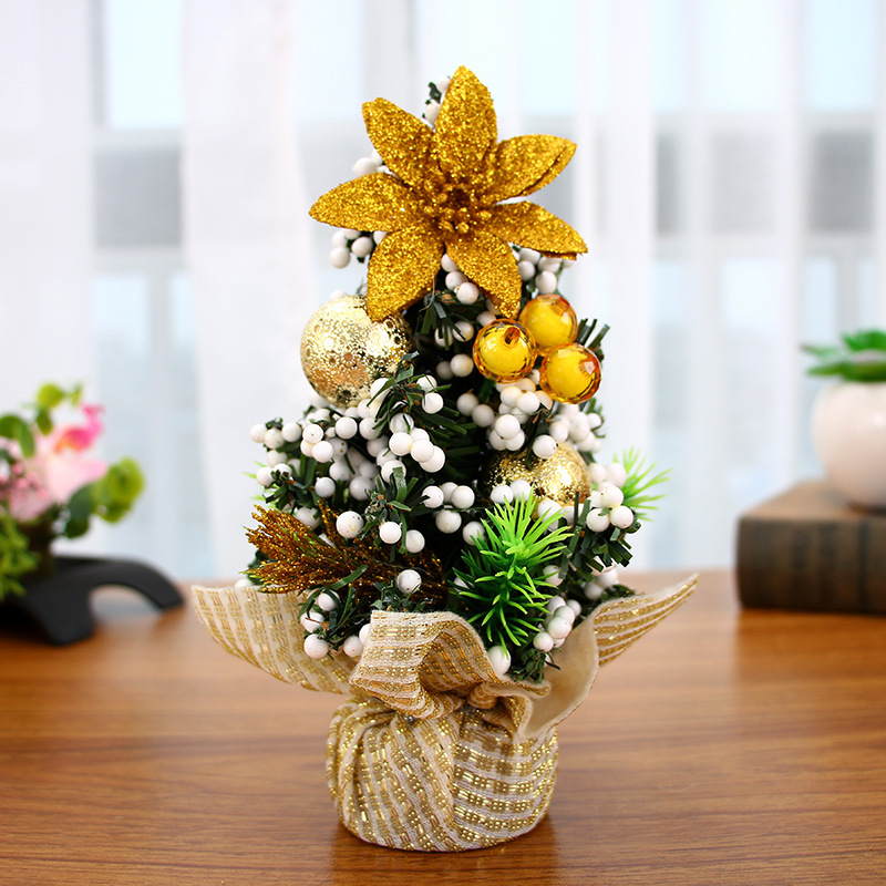 

20cm Mini Desktop Platform Children Gifts Christmas Decor Christmas Tree - Gold